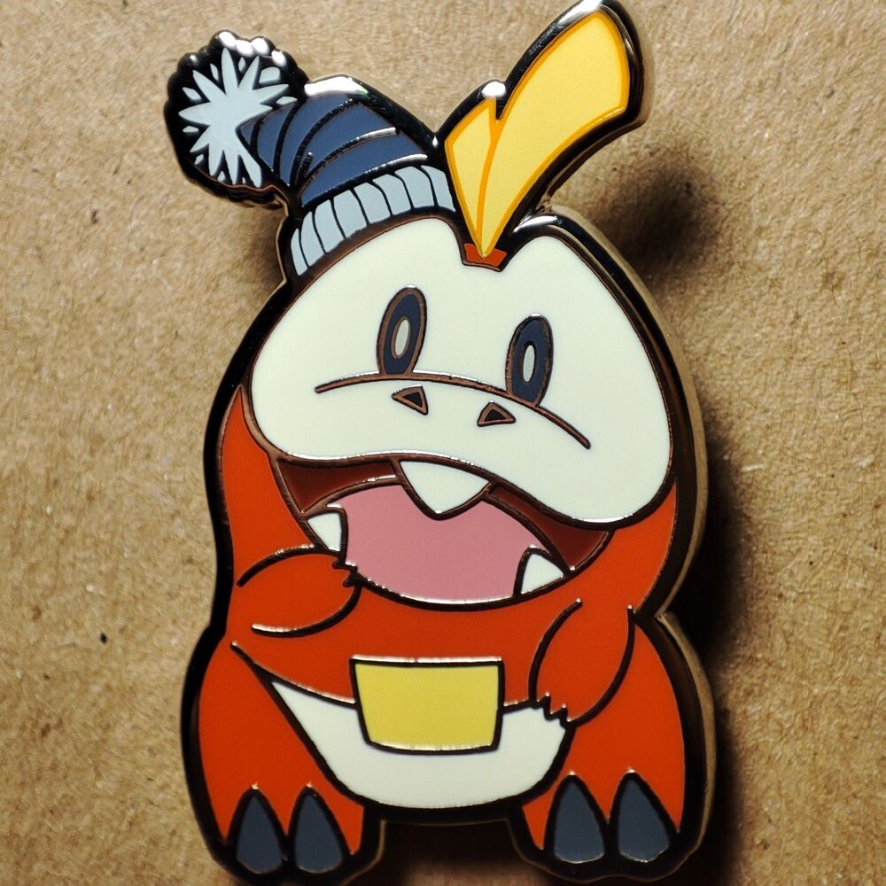 Pokemon TCG Fuecoco Holiday Greeting Enamel Pin Official Nintendo Lapel Badge